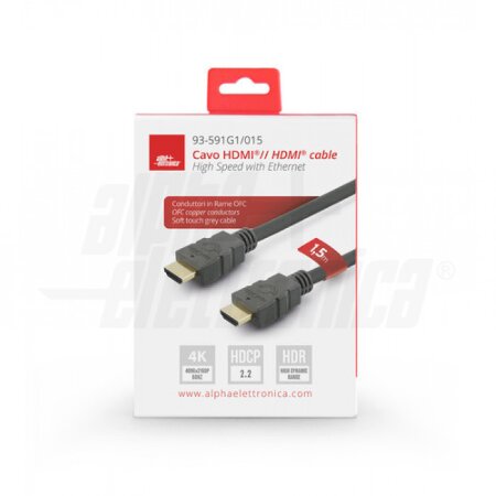 Lunghezza Cavo: 1,5m</br>Tipo Connettore A: Spina HDMI 19 poli Dritto</br>Tipo Connettore B: Spina HDMI 19 poli Dritto</br></br>