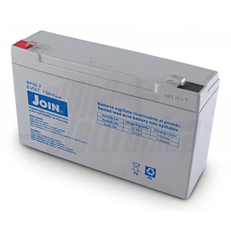 Capacita': 7 Ah</br>Tensione: 12 V</br>Tecnologia: Piombo AGM</br>Dimensioni: 66mm x 150mm x 95mm</br>