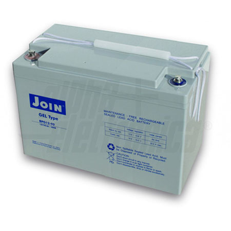 Capacità: 90Ah</br>Tensione: 12V</br>Tecnologia: Piombo Gel</br>Dimensioni: 168.5mm x 306.5mm x 216mm</br>Connessioni: a vite M8</br>Peso: 30.5Kg</br>