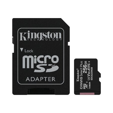 256 GB (microSDHC), classe 10, 25MB/s in lettura e 20MB/s di scrittura, 14.99 mm</br>  10,92 mm  1,02 mm, compatibile con microSDHC, microSDHC, microSDHC UHS-I e </br>microSDXC UHS-dispositivi host.</br>