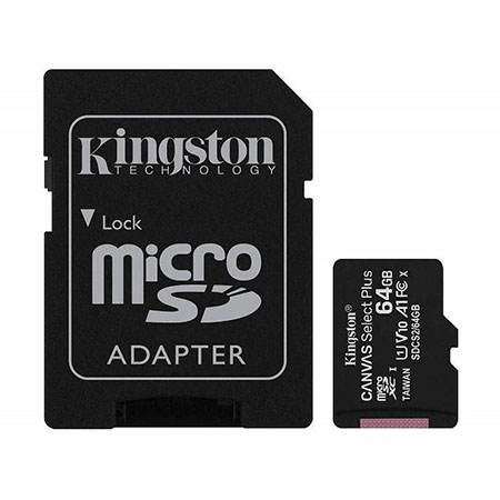 64 GB (microSDHC), classe 10, 25MB/s in lettura e 20MB/s di scrittura, 14.99 mm </br> 10,92 mm  1,02 mm, compatibile con microSDHC, microSDHC, microSDHC UHS-I e </br>microSDXC UHS-dispositivi host.</br>