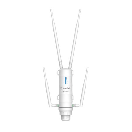 - Access Point WiFi AC1200 Dual Band, da Esterno Velocità fino a 1200Mbps </br>Standard WiFi5 AC1200</br>- 4 funzioni: Access Point - Router - Extender - Nodo Mesh</br>- AccessPoint/Extender WiFi AC1200 da esterno</br>- Standard AC1200: 300Mbps a 2,4GHz e 867Mbps a 5GHz</br>- Copertura WiFi omnidirezionale grazie a 4 antenne dedicate alle due bande</br>- Estende la copertura WiFi ripetendo il segnale in aree non coperte</br>- Crea una rete WiFi in luoghi aperti con potenza fino a 28dBm</br>- 1 Porta multifunzione LAN/WAN Gigabit con ingresso POE</br>- Robusto case impermeabile, Protezione da fulmini integrata</br>- Copertura WiFi fino a 500mt all'aperto</br>- Alimentazione tramite cavo LAN e iniettore POE Configurazione tramite Browser </br>Web o APP dedicata "WavRouter"</br>- Utilizzabile anche come nodo MESH in un sistema Wavlink Everything Mesh</br>