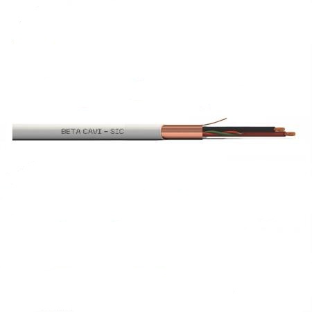AJX-24-E-NH - Cavo 2X0,50mm2x2x0,60mm guaina LSZH Bianco con rigo verde per </br>sistemi di allarme ed impianti antintrusione a norma di riferimento CEI UNEL </br>36762, CEI 46-76, EN 50575 - Euroclasse Eca - Beta Cavi</br>