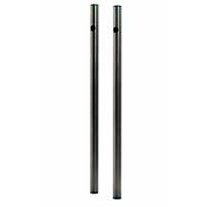 Coppia di pali in acciaio Inox preforati per passaggio interno cavi, h 120 mm e </br>diametro 40mm. Provvisti di radiali per ancoraggio interrato.</br></br>