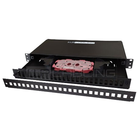 Box ottico 19" estraibile 1U 24 porte con doppio pannello per 24 SC dx e 24 LC </br>dx/SCsx</br></br>Il box ottico professionale WP CABLING per montaggio a rack 19" è di tipo </br>estraibile ed è ideale per terminazione diretta o la giunzione di massimo 48 </br>fibre in 1U di spazio nel rack. Il box è realizzato in acciaio di alta qualità </br>con finitura a polvere per garantire un prodotto durevole. Lo speciale doppio </br>pannello frontale garantisce un fissaggio ottimale degli accoppiatori ottici. La</br> rotazione del pannello interno inverte la configurazione da 24 SC duplex a 24 </br>LC duplex e il box viene fornito con 2 diversi pannelli frontali per 24 SC </br>duplex o 24 LC duplex/SC simplex. Vassoio portagiunti per connessioni in fibra </br>ottica a fusione, coprigiunti termorestringenti, kit di gestione cavi, </br>pressacavi, fascette ed etichette numerate sono inclusi.</br></br>Il box può essere assemblato utilizzando una vasta combinazione di pigtails e </br>adattatori LC duplex/quad SC simplex/duplex.</br></br>- Box ottico 19" 1U 24 porte</br>- 2 pannelli frontali inclusi per 24 SC duplex e 24 LC duplex/SC simplex</br>- Fino a 24 adattatori / 48 fibre</br>- Kit di gestione e fissaggio incluso</br>- Vassoio portagiunti con coperchio e 12 coprigiunti termorestringenti inclusi</br>- 1 pressacavo e fascette inclusi</br>- Punzonature sulla base per il fissaggio dei cavi</br>- Numeri di identificazione delle porte</br>- Ingresso multiplo per i cavi sul retro</br>- Dimensioni (LxAxP): 438x43x238mm</br>- Colore: nero, RAL9007</br>