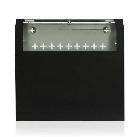 ARMADIO VERTICALE A PARETE NERO 5U 19"</br></br>Finestra plexiglass lato superiore</br></br>Largh. 500mm</br>Prof. 142mm</br>Altezza 475mm</br></br>