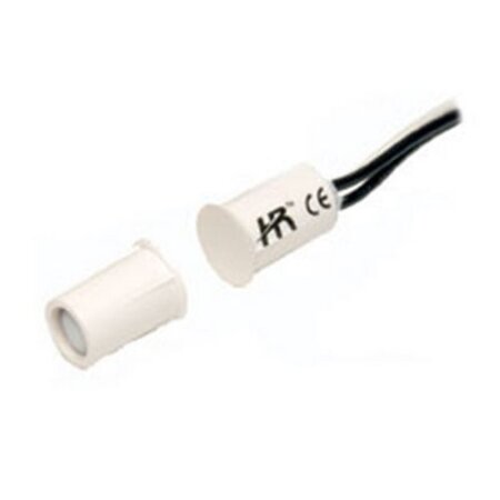 Micro contatto magnetico ad incasso. Reed Giapponese OKI mod.ORD9216 normalmente</br> chiuso. Contenitore in ABS rinforzato. Massima distanza operativa tra il </br>magnete e il reed 20mm. Tensione massima applicabile 100Vdc/Vac. Massima </br>corrente applicabile 0,5A. Collegamento a 4 fili (2 per il contatto NC e 2 per </br>l'antisabotaggio).</br>