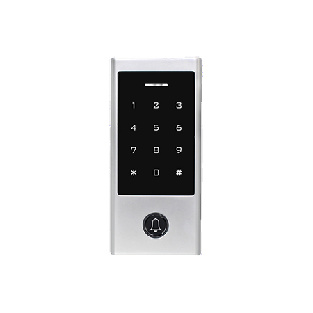 Lettore  Tastiera esterno IP65 - Mifare MF1K, Ekey, BLE</br></br>Capacità: 1.000 carte, 150 Pin, Illimitate Ekey</br>Metodo di identificazione: Pin, Badge, Chiave, App</br>Temperatura di lavoro -10°C  60°C</br>Alimentazione 12V</br>1 Relè a bordo per apertura (non remotizzabile)</br></br>