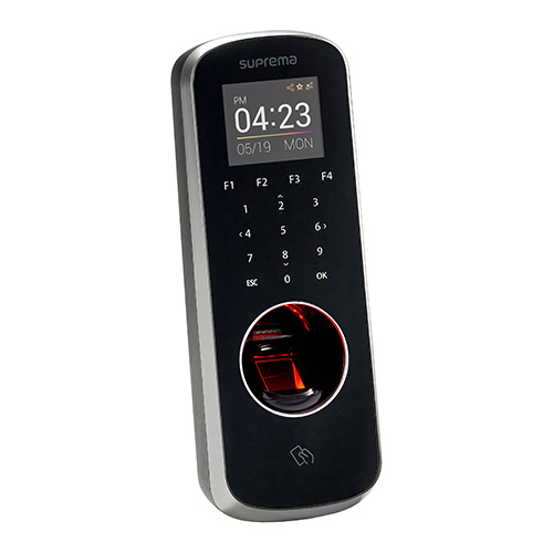 BioStation L2</br>Lettore di impronta biometrico, rilevazione dell'impronta vivente, lettore di </br>carte RFID integrato 125KHz EM</br>- 500.000 utenti</br>- 1.000.000 impronte</br>- TCP/IP, RS-485 1ch Host o 1ch Slave (Selezionabile)</br>- Wiegand 1ch IN 1ch OUT, 2 Ingressi</br>- 1 Relè, LCD 2.0"</br>- Suono 16bit, -20° to 50°C, Tamper, 12VDC</br>- Dimensioni 71 x 201 x 44 (WxHxD mm)</br>- Certificati CE, FCC, KC, RoHS, REACH, WEE</br>