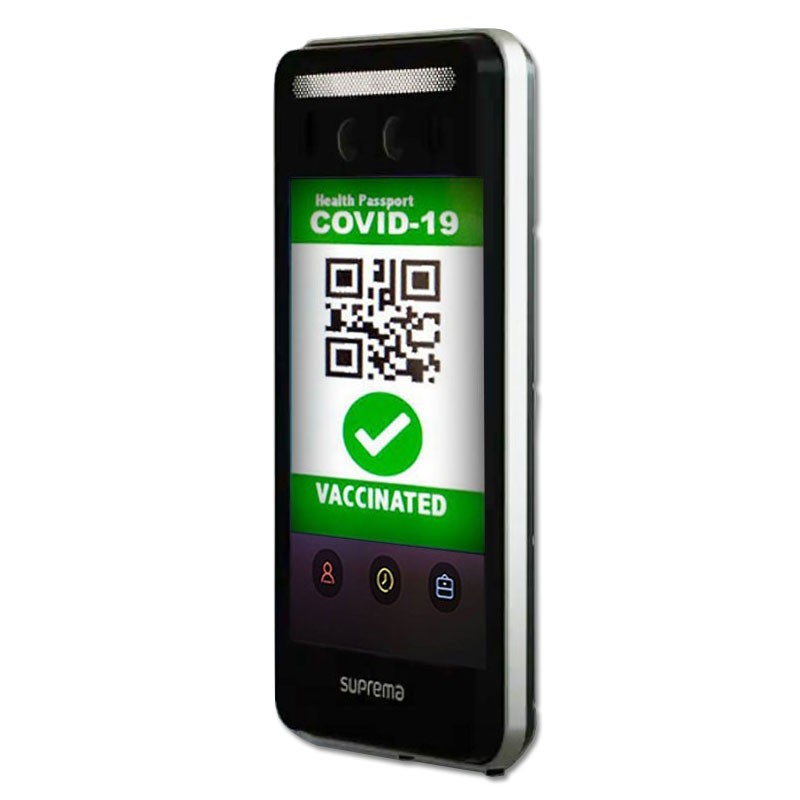 Terminale di riconoscimento volto (IRVisual) di controllo accessi per verifica </br>del Green Pass, Dual RFID (125kHz EM, & 13.56Mhz MIFARE, DESFire /EV1/EV2, </br>FeliCa, NFC, ISO14443A, BLE), IP65.</br></br>Suprema FaceStation F2 è un terminale con prestazioni di riconoscimento facciale</br> senza pari. La tecnologia Fusion Matching di Suprema combina l'IR e il </br>riconoscimento visivo dei volti per ottenere un'eccezionale accuratezza di </br>autenticazione e le migliori prestazioni anti-spoofing del settore. Offrendo </br>opzioni di volto, impronta digitale, carte e accesso mobile, FaceStation F2 è il</br> dispositivo migliore della categoria nel settore. Supporta schede di accesso a </br>doppia frequenza, schede di accesso mobile basate su NFC e BLE e Template on </br>Card che consente l'autenticazione tramite dati biometrici memorizzati nelle </br>schede. FaceStation F2 soddisfa le esigenze post-pandemia con funzionalità come </br>la registrazione di utenti remoti, il rilevamento di utenti senza mascherine e </br>il riconoscimento facciale di utenti che indossano maschere. Se combinato con la</br> termocamera Suprema, FaceStation F2 può identificare le persone con una </br>temperatura elevata. L'enorme capacità di memoria di FaceStation F2 può gestire </br>facilmente il gran numero di utenti in ambito aziendale.</br></br>