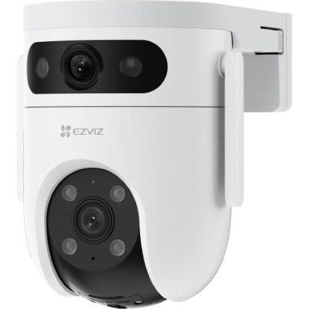 Telecamera a doppia ottica 55 MP da esterno, Wi-Fi, Rilevazione cooperativa </br>grazie a obiettivo wide  obiettivo PT. Doppia antenna Wi-Fi. Visione notturna a</br> colori, riconoscimento figura umana e veicoli con IA. Luce strobo e sirena. </br>Supporta schede microSD (fino a 512 GB).</br></br></br></br></br></br>