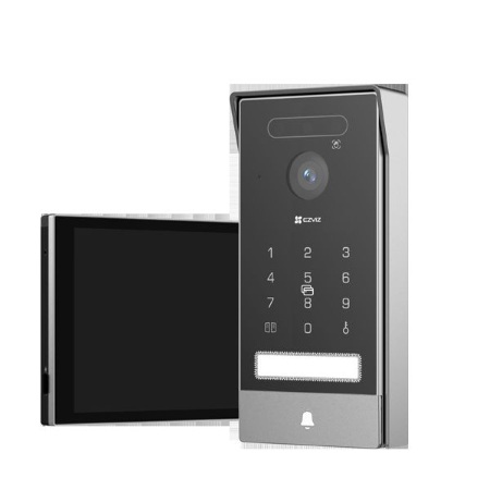 - Videocitofono 2 fili con monitor touch 7""</br>- Apertura tramite palmo della mano, volto, codice, smart tag, da monitor o a </br>distanza da app EZVIZ.</br>- Installabile in autonomia al posto del citofono esistenteVisione notturna a </br>colori e rilevazione intelligente del movimento umano.</br>- Risoluzione 4KApre 1 serratura e 1 porta automatica.</br>- Registrazione su MicroSD (max 512GB).</br>- Il monitor visualizza e gestisce anche telecamere e sistema EZVIZ.</br>