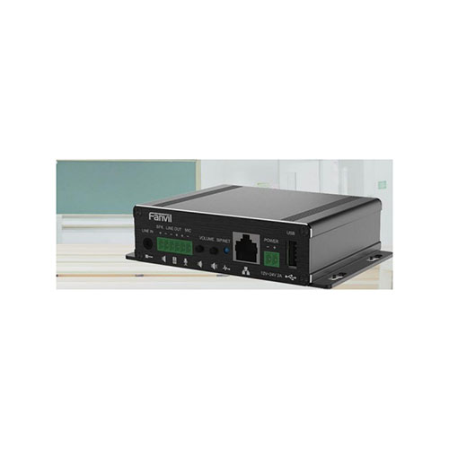 Fanvil PA3 SIP paging gateway è un adattatore IP per connettere sistemi di </br>amplificazione audio e telecamere.</br>