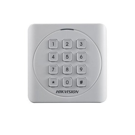 - Lettore di tessere con tastiera integrata.</br>- Contenitore in ABS, grado di protezione IP65.</br>- Protocollo Wiegand W26 e W34.</br>- Indicazione di stato e di autorizzazione al transito a Led.</br>- Alimentazione 12Vdc.</br>- Funzionamento da -40°C a 65°C</br>- Tastiera retroilluminata.</br>- Alimentazione 12Vdc.</br>- Funzionamento da -40°C a 65°C.</br>- S-K1801MK versione con tecnologia Mifare 1</br>