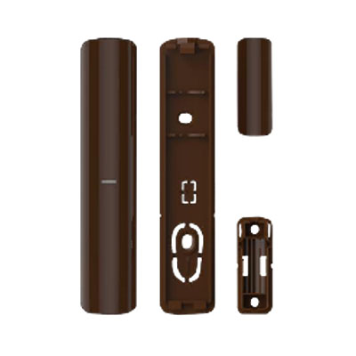 Alloggiamento in PCABS di colore marrone. Progettato per accettare </br>l'elettronica del contatto magnetico DS-PDMC-EG2-WE(B). Nuovo Sistema di </br>apertura chiusura a SLIDE". Dimensioni: (trasmettitore) 24x104x24.4 mm </br>(Magnete) 13x34.4x11.4 mm. Comprende n°2 distanziatori / adattatori per magnete.</br> Sovrapponibile, ogni elemento aumenta lo spessore di 5 mm.</br>