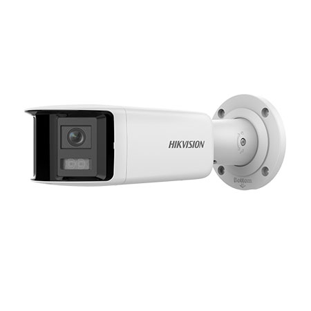 <strong>TELECAMERA IP ACUSENSE PANORAMICA BULLET FISSA 6 MP</strong></br></br>(3632x1632) 20 fps. Sensore 2x 1/2.5" Progressive Scan CMOS, colore 0,003 lux </br>(F1.6, AGC ON)</br>IR Portata 30m</br>2x ottica fissa 2.8 mm.</br>Dual lens fusion technology, angolo di visuale orizzantale 180°, verticale 81°, </br>BLC, HLC, 3D DNR, WDR 120db.</br>Algoritmo di compressione H.265, H.265, H.264, H.264. Funzioni smart: Line </br>crossing detection, intrusion detection, region entrance detection, region </br>exiting detection (tecnologia AcuSense discriminazione uomo/veicolo), scene </br>change detection.</br>Luce stroboscopica e Allarme audio. ANR, ROI.</br>Slot per scheda SD e SD/SDHC fino a 256 GB (non fornita).</br>Protocolli TCP/IP, ICMP, HTTP, HTTPS, FTP. DHCP. DNS. DDNS, RTP, RTSP, NTP, </br>UPnP, SMTP, IGMP, 802.1X, QoS, IPv6, UDP, Bonjour, SSL/TLS, PPPOE, SNMP, ONVIF </br>(Profile S, Profile G, Profile T), Scheda Ethernet 10/100 Mbps</br>Audio: 1/1.</br>Allarme: 1/1.</br>Alimentazione 12 Vcc o POE 10,5 W Max.</br>Temperatura di esercizio -30 °C / 60 °C, IP67</br></br>