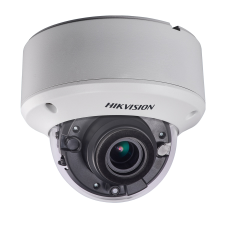 Telecamera Minidome Turbo HD-TVI 5MP PoC.at di tipo Day&Night con filtro IR </br>meccanico, DWDR, in contenitore per esterno IP67, IK10,  illuminatore EXIR </br>integrato sino a 40m, sensore CMOS 5MP a scansione progressiva, sensibilità 0.01</br> Lux F1.2 con AGC attivo, ottica varifocale motorizzata 2.8-12mm. Digital noise </br>reduction, Mirror, SMART IR, dati Up to Coax con HIKVISON-C, uscita video  </br>HD-TVI, alimentazione 12Vdc/PoC.at 8W, temperatura di esercizio da -40°C a </br>60°C. Dimensioni F 145.2 mm  124.1 mm</br>