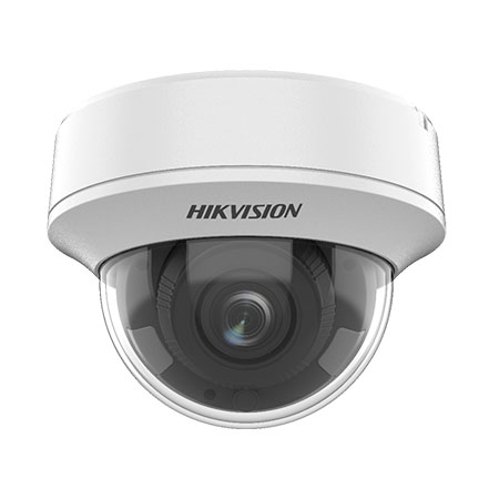 Minidome Turbo HD-TVI 5MP 4 in 1 (TVI-CVI-AHD-CVBS) di tipo Day&Night con filtro</br> IR meccanico, WDR130dB in contenitore per esterno IP67, illuminatore EXIR 2.0 </br>integrato sino a 60m, sensore 5MP Progressive Scan CMOS, sensibilità 0.003 Lux </br>F1.2 con AGC attivo, 0 Lux con IR, ottica varifocale motorizzata 2.7-13.5mm. </br>Supporta 3D Digital Noise Reduction, BLC, HLC, Smart IR. dati Up to Coax con </br>HIKVISON-C. Uscita video HD-TVI alimentazione 9.6 VDC a 14.4 VDC, 19.2 VAC a </br>28.8 VAC, 8W temperatura di esercizio da -40°C a 50°C.</br>