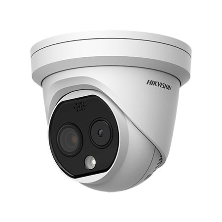 <strong>TELECAMERA IP TURRET TERMICA & OTTICA BI-SPECTRUM</strong></br></br>Telecamera Turret Bi-Spectrum. Risoluzione Termica: 256x19225fps Ottica: 4MP </br>2688x152025fps Sensore Termico: Ossido di Vanadio senza raffreddamento Ottico: </br>1/2.7" Progressive Scan CMOS.</br>Ottica: Colore 0.0176 Lux (F2.25, AGC ON), B/N: 0.0035 Lux (F2.25, AGC ON).</br>Range di temperatura misurazione: -20 °C 150 °C (-8 °C).</br>Ottiche: Termica / Visibile: 6.9 mm / 6.4 mm.</br>Visualizzazione doppio spettro, Fusione o Picture in Picture.</br>Day&Night con ICR.</br>Smart Features: Line Crossing, Intrusion, Region Entrance, e Region Exiting, 3 </br>temperature measurement (10 Punti, 10 Regioni, 1 Linea), fire detection 10 punti</br> dedicati.</br>Compressione video H.265/H.264.</br>Portata IR 15 m, Slot SD card MicroSD/SDHC/SDXC (fino a 256 GB).</br>Stream video: 2, WDR 120 dB. Ingressi/Uscite: 1/1 Audio, 1/1 Allarme.</br>Alimentazione 12 Vcc -20 Max 6 W PoE (802.3af, Class 3)</br>Protezione contro i fulmini TVS 6000V, protezione contro le sovratensioni e </br>protezione contro tensioni transitorie.</br>Grado di protezione IP67.</br>Certificazioni CE, EMC.</br>