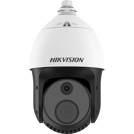 <strong>TELECAMERA IP SPEED DOME TERMICA & OTTICA BI-SPECTRUM</strong></br></br>Risoluzione termica: 256x192 25 Fps, Ottica: 4MP 2688x1520 25 Fps. 10mm</br>Sensore termico: Ossido di vanadio senza raffreddamento, Sensore visibile: </br>1/2.8" Progressive Scan CMOS.</br>Range temperatura -20 °C / 150 °C</br>Ottica: Termica 10 mm, Visibile da 4.8-153 mm.</br>Day&Night ICR, zoom 32X ottico e 16x digitale.</br>Limite Pan/Tilt: 360° / -5° / 90. Velocità Pan: manuale 0.1 / 200 °/s, Preset </br>240 °/s.</br>Funzioni SMART: Line Crossing, Intrusion, Region Entrance, and Region Exiting, 3</br> misurazione temperatura (10 punti, 10 regioni, 1 linea), Fire detection 10 </br>punti dedicati.</br>Compressione video H.265/H.265/H.264/ H.264, 2 Stream.</br>Controllo Immagine: WDR 120 dB, BLC, HLC, 3D DNR.</br>Illuminazione IR fino a 100 m.</br>Uscita video analogica 1 BNC 1.0, Audio: 1 ingresso e 1 uscita, Allarmi: 7 </br>ingressi, 2 uscite.</br>Rete Ethernet 10/100 Mbps.</br>Alimentazione 24 Vca / 48 Vcc 30 W.</br>Temperatura di esercizio -30 °C / 60 °C.</br>Da esterno IP66.</br>