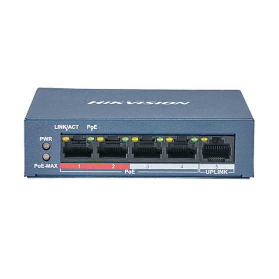 Switch 4 Porte POE 10/100M 1 Uplink 10/100 M,</br>Controllo di Flusso IEEE 802.3af/at, 240 VAC 35W.</br>Unmanaged.</br>