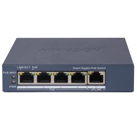 <strong>SWITCH POE SMART MANAGED GIGABIT 4 PORTE</strong></br></br>- 4 porte Gigabit PoE, 1 porta Gigabit RJ45</br>- Budget di potenza PoE totale 60 W</br>- Supporto 802.1Q VLAN</br>- Supporto watchdog PoE per rilevare e riavviare le telecamere che non </br>rispondono</br>- Supporto prevenzione loop STP/RSTP</br>- Supporto rilevamento cavi per individuare guasti</br>- Trasmissione PoE a lungo raggio fino a 300 m</br>- Protezione da sovratensione 6 KV</br>