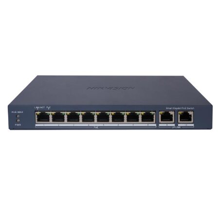 <strong>SWITCH POE SMART MANAGED GIGABIT 8 PORTE</strong></br></br>- 8 porte Gigabit PoE  2 porte Gigabit RJ45</br>- Budget di potenza PoE totale 110 W</br>- Supporta VLAN 802.1Q</br>- Supporta il watchdog PoE per rilevare e riavviare le telecamere che non </br>rispondono</br>- Supporta la prevenzione del loop STP/RSTP</br>- Supporta il rilevamento del cavo per individuare il guastoTrasmissione PoE a </br>lungo raggio fino a 300 m</br>- Protezione da sovratensione 6KV</br></br></br>