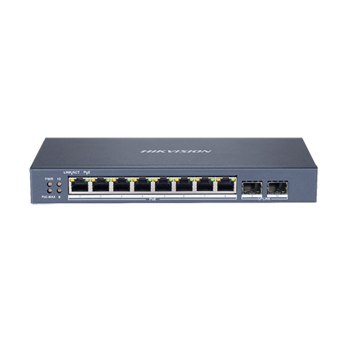 - Porte: 8</br>- Poe: 8:  Ieee 802.3Af, Ieee802.3At</br>- Tipologia: 10/100/1000</br>- Tipo Poe: 30 W</br>- Budget Totale: 110 W</br>- Distanza Poe: Extended Mode 300Mt</br>- Uplink: 2. Tipologia Uplink: SFP</br>- Tipo: L2 Smart Managed</br>- Case: Metallico. Banda: 20 Gbps</br>- Funzionalità: Network Topology, Health Monitor, Real time alarm push, Storm </br>Control, Rate-Limiting, Port Mirroring, Link Aggregation, Port Isolation, QoS, </br>VLAN, STP, SNMP, LLDP, Temperatura Funzionamento: -10 °C A 55 °C.</br>- Alimentazione: 48 Vdc 2.5A</br></br>
