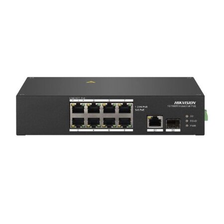 <strong>SWITCH INDUSTRIALE PoE 8 PORTE 10/100  1GB  1SFP UNMANAGED</strong></br></br>- 8 porte PoE 10/100 Mbps, 1 porta Gigabit RJ45, 1 porta in fibra ottica Gigabit</br> SFP</br>- Fino a 90 W di uscita Hi-PoE per le porte 1-2Conforme a IEEE 802.3 af/at/bt</br>- Rilevamento intelligente dell'alimentazione PD con protezione da sovraccarico </br>a livello di sistema</br>- Protezione da sovratensione 6 KV</br>- Trasmissione a lungo raggio fino a 300 m</br>- Progettazione con temperatura più ampia (da -40 °C a 75 °C)</br>- Progettazione su guida DIN</br>