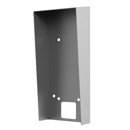 Schermo di protezione per terminali della serie DS-K1T502. Dimensioni: </br>188.6x85x42 mm. Peso: 242.5 g. Materiale: SEEC (acciaio elettrozincato).</br></br>