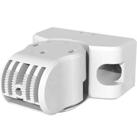 Staffa a parete con snodo e gestioni cavi</br>Utilizzata con la staffa DS-PDB-EX-LBKT, permette l'orientamento e il </br>distanziamento da muro (8,5 cm) dei rivelatori a tenda HikVision Filare e Via </br>Radio.</br>Protezione tamper antistrappo.</br>Colore Bianco.</br>Dimensioni 67.3 x 73.5 x 33 mm</br>