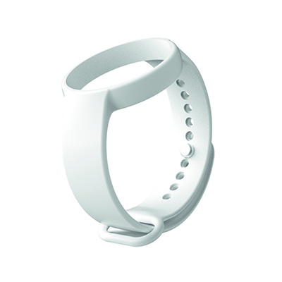 Polsino con alloggiamento per pulsante di emergenza (versione DS-PDB). Gomma </br>delicata sulla pelle. Colore bianco. Dimensioni 38mm255mm12mm. Peso 15g.</br></br>