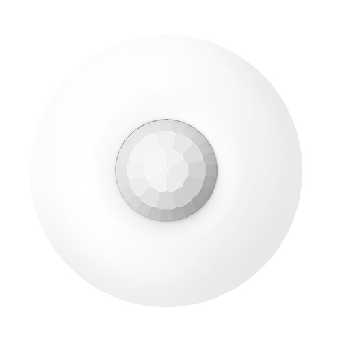 Rilevatore di movimento PIR wireless</br>Installazione a soffitto</br>Copertura PIR: 12 mt / 360°</br>Altezza di installazione 2.4-4.0mt</br>Portata wireless 1600mt</br>Elaborazione del segnale digitale e ottica 3D</br>Configurabile tramite App</br>Compensazione digitale della temperatura</br>Indicatore potenza del segnale</br>Associazione tramite QR Code</br>Protezione jamming</br>Protezione Tamper (apertura/strappo)</br>1 x batteria CR123A in dotazione</br>Autonomia della batteria 5 anni</br>Dimensioni: Diam.101.2 x 32.9mm</br>