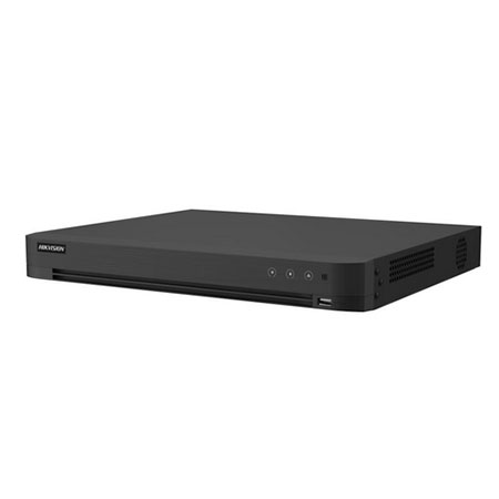 DVR Penta Hybrid 8 CH self-adaptive HDTVI 8MP / AHD 5MP / HDCVI 8MP /  CVBS /  </br> 8  telecamera IP fino a 4MP,  8  8 fino a 16 Canali.</br>Compressione video H.265/H.265/H.264/H.264, uscita video HDMI - VGA - CVBS, </br>Audio IN 1ch/4ch con cavo coassiale, Alarm In/Out 8/4, 1 RJ45 10M/100M/1000M, </br>protocolli di rete TCP/IP, PPPOE. DHCP, Hik-Connect. DNS. DDNS, NTP, SADP, NFS, </br>iSCSI, UPnP, HTTPS, ONVIF.</br>Supporta controllo PTZ via Omnicat, fino a 64 connessioni simultanee, supporta </br>accesso a Hik-Connect. 2 HDD sata fino a 12 TB, 1 porta USB 2.0 e 2 porte USB </br>3.0, 1 RS485</br>Alimentazione 12 Vcc. Temperatura di funzionamento -10°C / 55°C, assorbimento </br>inferiore a 15 W.</br>Dati Up to coax, Regole Smart: Human/Vehicle detection (fino a 8ch con </br>telecamere analogiche), Intrusion detection, line crossing detection. Acusearch </br>: Ricerca rapida ed intelligente (fino a 8ch con telecamere analogiche).  </br>Playback sincronizzato 8ch. Canale Audio remoto 1ch. 1 HDD DA 1TB INCLUSO </br>(SPECIFICO PER APPLICAZIONI DI VIDEOSORVEGLIANZA)</br></br>