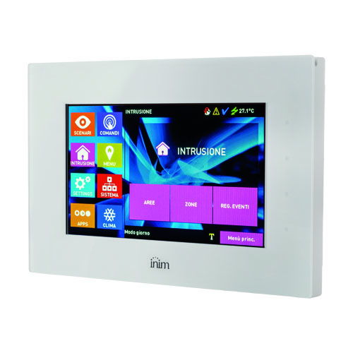 COLORE BIANCO LETTOERE DI PROSSIMITA' SENSORE DI TEMPERATURA AMBIENTE MICROFONO </br>E ALTOPARLANTE INTEGRATI INTERFACCIA USB ALLOGIAMENTO SD CARD</br>CRONOTERMOSTATO</br>