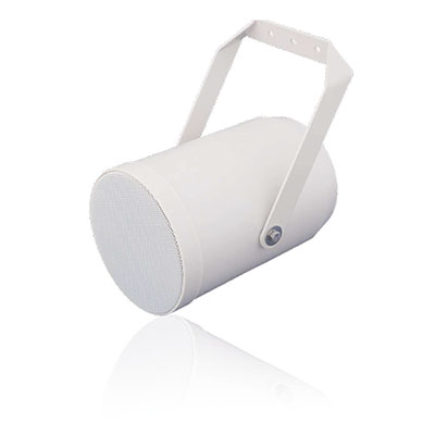 Proiettore per sistemi di evacuazione vocale, certificazione EN54 pt24.</br>Potenza nominale 20W100V. SPL 86 (dB).</br>Per uso interno/esterno (Tipo A/B) IP33C.</br>Potenza regolabile (20/15/10/5W).</br>Montaggio a parete o soffitto. Corpo in alluminio.</br>Completo di morsetti ceramici e fusibile termico.</br>Dimensioni ø140x200mm.</br>Colore bianco RAL 9010.</br></br>