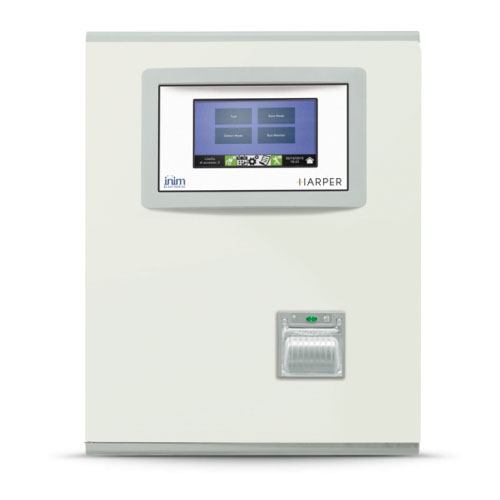 Centrale di supervisione per impianto di illuminazione di emergenza. 2 loop </br>espandibile ad 8 loop.</br>240 lampade per loop (max 1920).</br>Touch screen 7".</br>Alloggiamento per 2 batterie 12V7Ah.</br></br>Le centrali di supervisione HARPER MANAGER e HARPER MANAGER XL permettono </br>inoltre di svolgere le seguenti funzioni</br></br>test di funzionamento degli apparecchi</br>test e misura dell'autonomia degli apparecchi</br>abilitazione e disabilitazione della funzione di emergenza</br>accensione e spegnimento incondizionato degli apparecchi permanenti (SA)</br>regolazione della luminosità permanente (SA).</br>