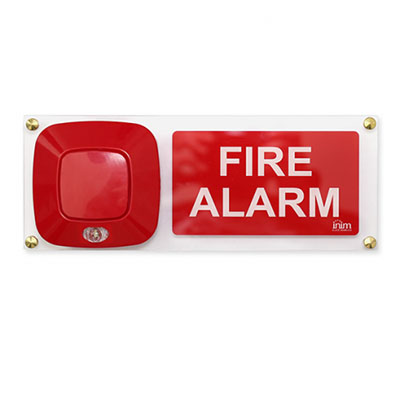 Pannello, in plexiglas, di segnalazione "ALLARME INCENDIO" per avvisatori serie </br>ES2000 e IS2000. Con installazione a SINISTRA</br>