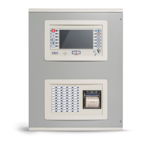 Centrale rivelazione incendio analogica indirizzata equipaggiata con 2 LOOP </br>espandibile fino a 16 LOOP, max 240 indirizzi per loop, 1000 zone.</br>Multiprotocollo.Touch screen 7" colori. Connettibile in reteTCP/IPe reteHORNET.</br> Protocollo Modbus TCP e RTU. Alimentatore switching4A più 1,2A</br>per carica batterie. Max 2 batterie 12Vcc24Ah.</br>Certificazione CPR EN54pt2/pt4/pt21, EN12094pt1 LPCB.</br>
