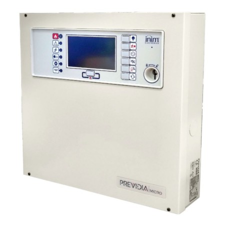 Centrale rivelazione incendio convenzionale a 10 (46) zone espandibili a 40 </br>(2020). Pannello con display grafico touch screen 4.3" Connettibile in rete </br>TCP/IP e rete HORNET. Equipaggiata con 30 LED di segnalazione ed 1 canale di </br>spegnimento. Alimentatore switching 2,1Ah. Max 2 batterie 12Vcc7Ah. Contenitore</br> Grigio dimensioni 322 x 324 x 86 mm. Certificazione CPR EN54pt2-4 ed EN54pt21 </br>sul canale TCP-IP.</br></br>