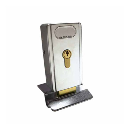 Elettroserratura 12 V verticale (obbligatoria per ante superiori a 3m).</br>