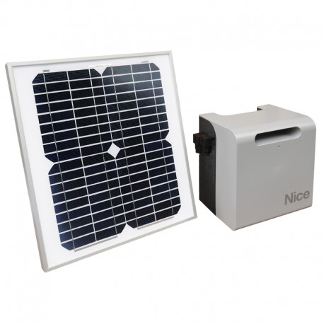Kit di alimentazione solare composto dal pannello fotovoltaico SYP e dal box </br>batteria PSY24 con circuito di controllo della ricarica.</br>