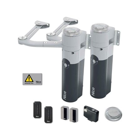 Kit bidirezionale per l'automazione di cancelli a battente con ante fino a 1,8 </br>m, 24 Vdc, a braccio articolato, montaggio esterno.</br><strong> Il kit include: </strong></br>- WL1024CWL1024 2 motoriduttori elettromeccanici a montaggio esterno: WL1024C </br>(con centrale di comando e innesto per ricevitore della famiglia OXI/SM), WL1024</br> (senza centrale)</br>- OXIBD 1 ricevitore radio bidirezionale ad innesto</br>- MYGO4 2 Trasmettitori  433,92 MHz a 4 canali</br>- EPMB 1 coppia di fotocellule serie ERA da esterno, per collegamento via Nice </br>BlueBUS</br>- WLT 1 luce di segnalazione multifunzione a LED</br>- TS 1 targa segnaletica</br></br></br></br></br></br></br></br></br></br></br></br>