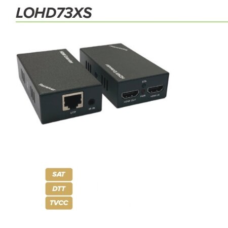 Extender HDMI su UTP singolo cavo portata 50mt. con trasmissione, IR Telecomando</br> supporta formato 1080P. HDMI IN & OUT per recupero uscita HDMI  Alimentatore </br>POC e cavi IR inclusi nella confezione</br></br></br></br></br>