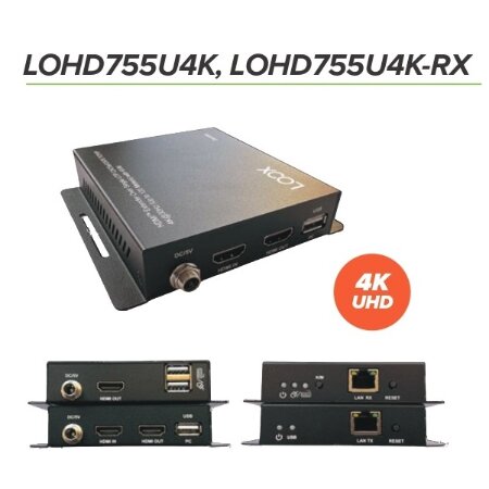 Kit TX-RX 4K30Hz  108050/60Hz protocollo TCP/IP bassa latenza distanza 120mt </br>singolo cavo UTP. 1porta USB - RX 2porte USB. HDMI IN & OUT per recupero uscita </br>HDMI Alimentatori e cavi inclusi nella confezione</br></br></br></br></br></br></br>