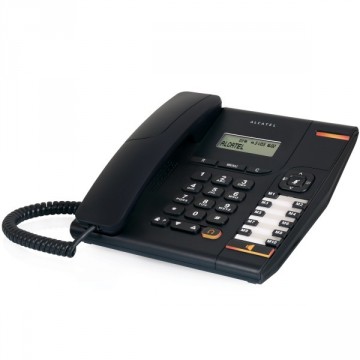Telefono che offre tutte le funzioni di un telefono di alta gamma: comfort, </br>funzione vivavoce, schermo di 2 linee con identificazione di chiamata (nome e </br>numero), presa per auricolari, 10 tasti di selezione rapida e 50 contatti, che </br>potrai programmare con i numeri dei tuoi collaboratori.</br><strong>Caratteristiche tecniche:</strong></br>- Schermo monocromo DOT matrix - 58x20 mm - 1 linea icona  1 linea testo.</br>- 10 tasti di selezione rapida.</br>- Vivavoce.</br>- Presa per auricolari RJ9</br>- Rubrica: 50 nomi e numeri - tasti di memoria indiretta.</br>- Indicatore led luminoso per le chiamate in entrata.</br>- Controllo del volume dell'auricolare.</br>- Tasto Mute.</br>- Flash: 100/300/600 ms.</br>- Alimentazione per linea telefonica.</br>- Menù in IT/EN/FR/DE/SP/DU/PT.</br>- Possibile il montaggio a parete.</br>- Dimensioni: 184x190x55 mm.</br>