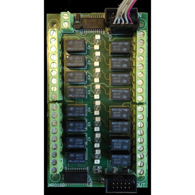 Modulo espansione per centrale di monitoraggio ADEBUS con 16 OUT a relè </br>liberamente programmabili.</br>