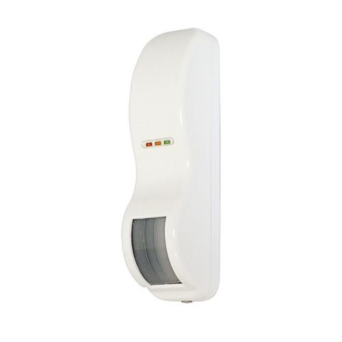 Rivelatore doppia tecnologia.</br>- Grado di protezione: IP65</br>- Altezza di installazione ottimale tra 2 e 3m.</br>- Portata infrarosso e microonda regolabili tra 1 e 12 m</br>- Microonda supervisionata K a 24GHz</br>- Angolo di copertura IR  80° V - 6°H, MW  85°V- 30°H</br>- Alimentazione 10Vcc / 30Vcc - consumo 42mA MAX</br>- Led di segnalazione escludibili : walk-test, IR, MW , allarme</br>- Uscite NC: Allarme, Tamper, anti masking (open collector)</br>- Funzione ANTIMASKING programmabile</br>- Funzione PET IMMUNITY</br>- Funzione AUTODIAGNOSTICA (controllo automatico ogni 50 sec)</br>- Funzione AUTOCOMPENSAZIONE TERMICA (sonda termica integrata)</br>- Funzione AUTOCOMPENSAZIONE CLIMATICA (pioggia)</br>- Funzione AUTOPROTEZIONE TRIPLA (apertura, strappo, masking)</br>- Accessori di fissaggio a muro e staffa a L inclusi</br>- Temperatura di funzionamento : 25° / 65°C</br>- Dimensioni : 135x33x40mm</br></br>