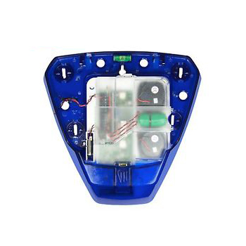 Sirene esterne autoalimentate.</br>Potenza suono: 109dB</br>Lampeggiante a LED</br>Tamper antiapertura ed antistrappo</br>Funzione blocco tamper da centrale</br>Batteria ricaricabile inclusa</br>Coperchio fornito separatamente</br>Suoneria elettronica 2</br>Elementi piezo 2</br>Base di colore blu</br></br></br></br></br></br></br></br></br>