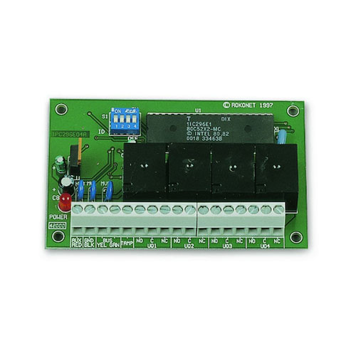 Modulo Espansione Uscite a 4 Relè (12V, 3A) Programmabili.</br>